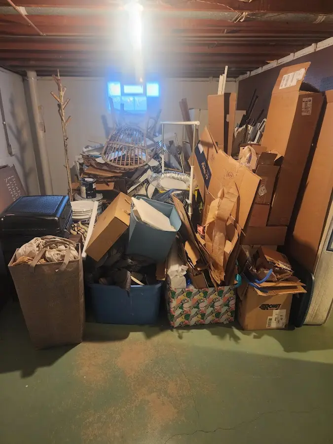 Roll-off dumpster container at job site for Cleanout Dumpster Rental in Pocopson